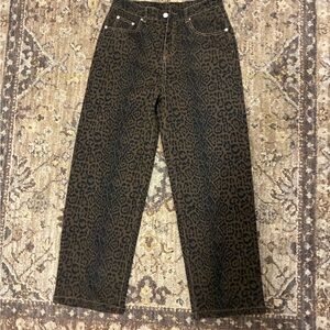 Y2k Wide leg leopard print pants